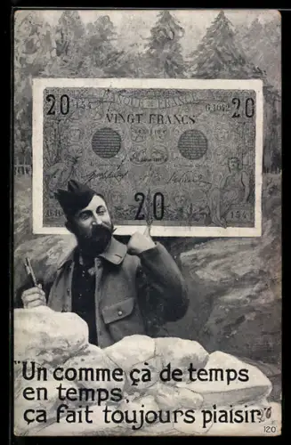 AK 20 Francs Geldschein, Un comme ca de temps en temps, ca fait toujours plaisir