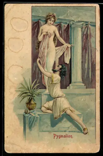 Lithographie Pygmalion, griechische Sage, Antike