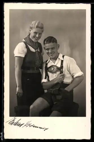 AK Geising /Erzgeb., Volklieder-Sänger-Duo Geschwister Fromme