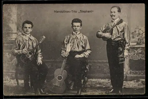 AK Mandolinen-Trio Stephani mit ihren Instrumenten