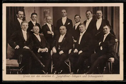 AK O. Junghähnel-Sänger und Schauspieler in eleganter Kleidung