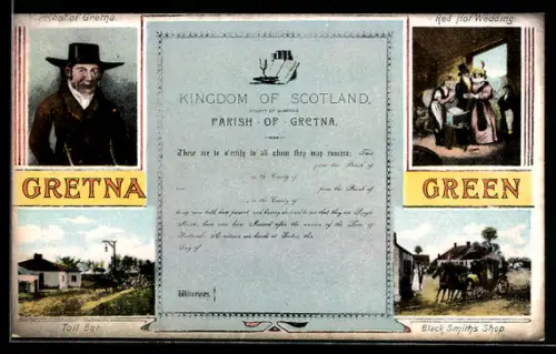 AK Gretna Green, Toll Bar, Black Smiths Shop, Red Hot Wedding, Priest of Gretna