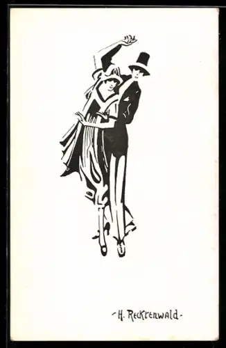 AK Paar bei einem modernen Tanz