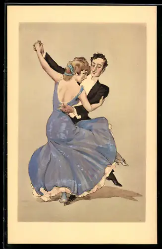 AK Elegantes Paar beim Tanz