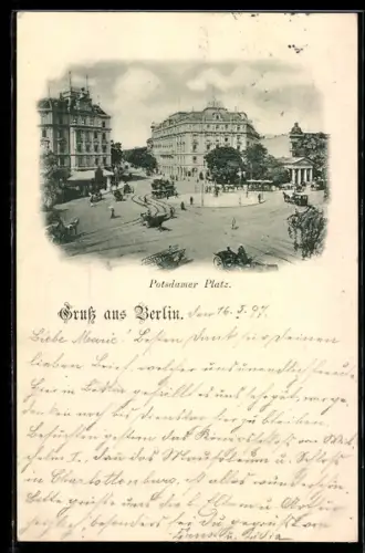 Lithographie Berlin-Tiergarten, Potsdamer Platz