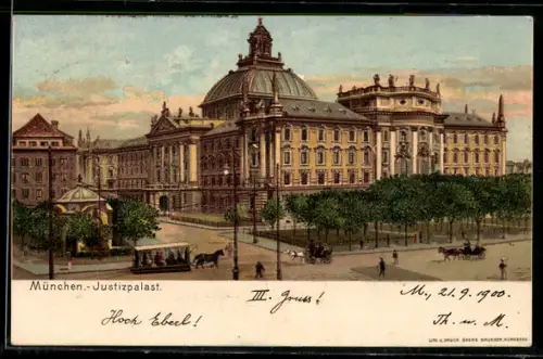 Lithographie München, Justizpalast