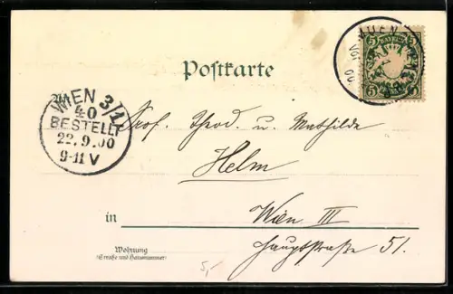 Lithographie München, Karlsplatz mit Strassenbahn