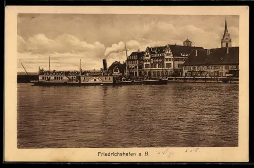 AK Friedrichshafen a. B., Hafen mit Dampfer Kaiser Wilhelm