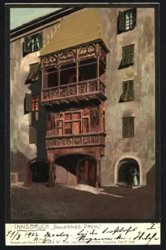 Künstler-AK Innsbruck, Goldenes Dachl