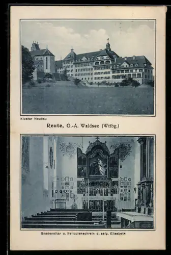 AK Reute /Waldsee, Kloster Neubau, Gnadenaltar und Reliquienschrein der seligen Elisabeth
