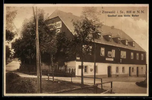 AK Zinnwald i. Sa., Gasthof zum Sächsischen Reiter