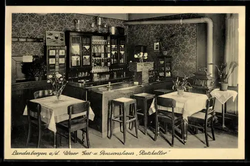 AK Landesbergen a. d. Weser, Gast- u. Pensionshaus Ratskeller, Innenansicht
