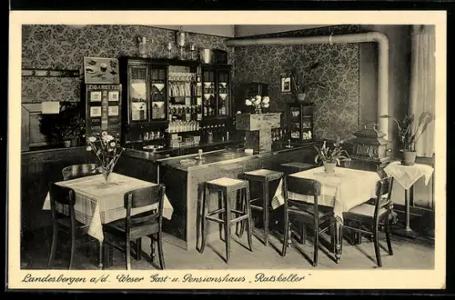 AK Landesbergen a. d. Weser, Gast- u. Pensionshaus Ratskeller, Innenansicht