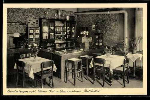 AK Landesbergen a. d. Weser, Gast- u. Pensionshaus Ratskeller, Innenansicht