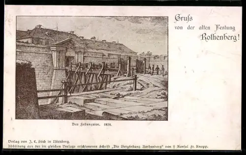 AK Schnaittach, Festung Rothenberg in der Aussenansicht, Festungstor