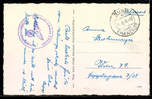 AK Rust /Bgld, Seebad mit Steg und Segelbooten