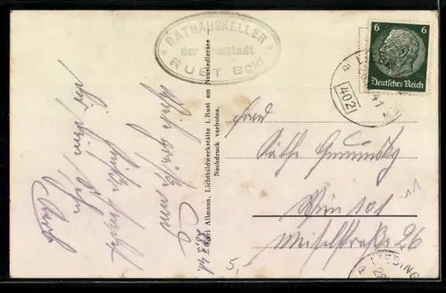 AK Rust am Neusiedlersee, Rathauskeller, Gasthaus