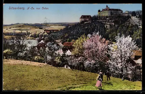 AK Sitzenberg /N.-Ö., Panorama mit Schloss