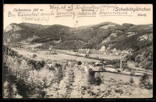 AK Scheiblingkirchen, Panorama mit Fabrik und Tal