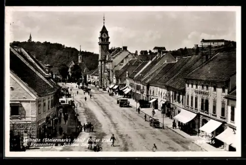 AK Leibnitz /Steiermark, Platz mit Frauenberg und Schloss Seggau