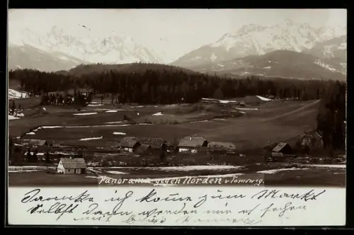 AK Tamsweg, Panorama gegen Norden mit Gehöften und Gebirgspanorama