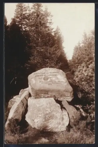 Foto-AK Forbach, Gedenkstein Philipp Bussemenr, Schöpfer des Westwegs