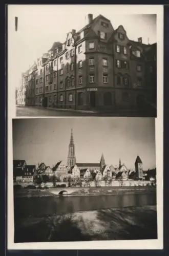 AK Ulm /Donau, Lebensmittel-Handlung Ekola, Flusspartie