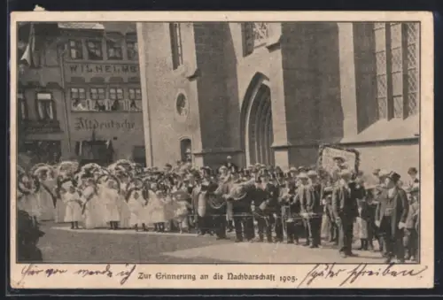 AK Einbeck, Festumzug, Zur Erinnerung an die Nachbarschaft 1905