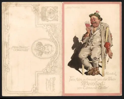 Klapp-AK Weinlied von Edmund Eysler, Operette