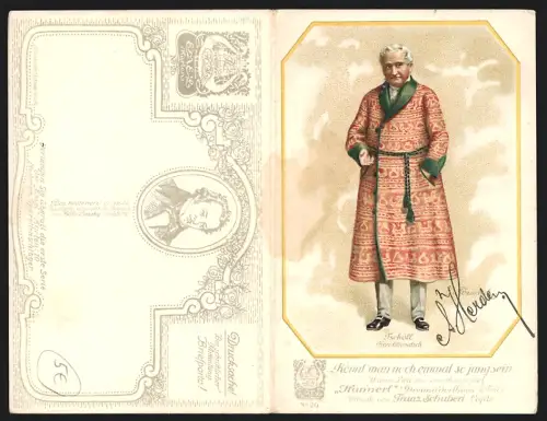 Klapp-AK Könnt man noch einmal so jung sein, Wiener Lied aus dem Singspiel Hannerl v. Franz Schubert, Operette