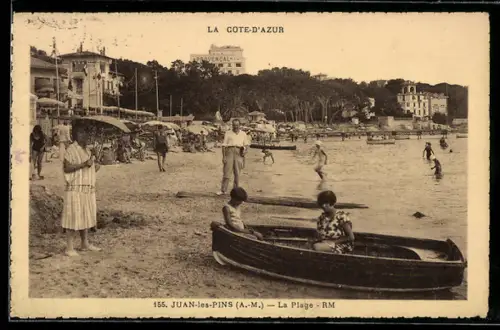 AK Juan-les-Pins /A.-M., La Cote-d`Azur, La Plage