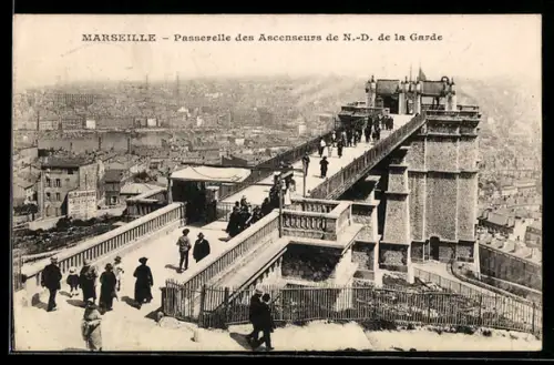 AK Marseille, Passerelle des Ascenseurs de N.-D. de la Garde