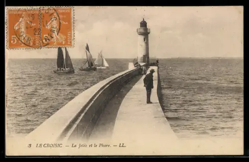 AK Le Croisic, La Jetée et le Phare