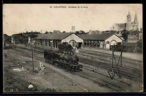 AK Chartres, Interieur de la Gare