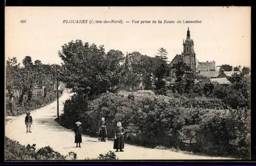 AK Plouaret /Côtes-du-Nord, Vue prise de la Route de Lanvellec
