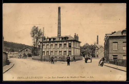 AK Deville-lès-Rouen, Les Rues Fresnel et du Moulin à Plomb