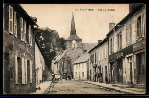 AK La Courtine, Rue de l`Eglise