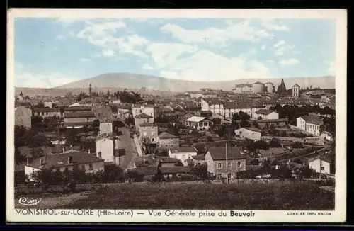 AK Monistrol-sur-Loire /Hte-Loire, Vue generale prise du Beuvoir