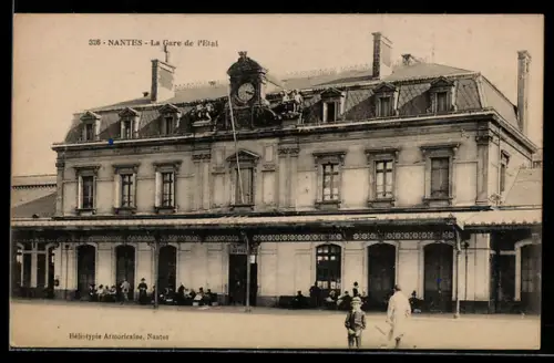 AK Nantes, La Gare de l` Etat - Bahnhof