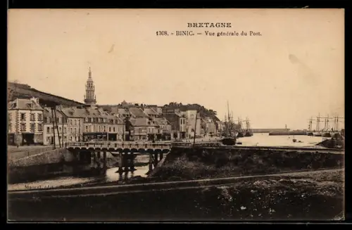 AK Binic /Bretagne, Vue générale du Port