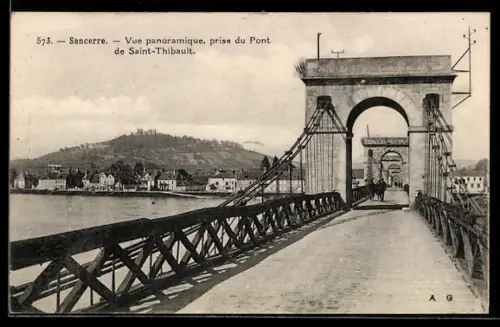 AK Sancerre, Vue panoramique, prise du Pont de Saint-Thibault