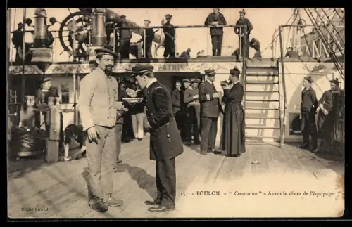AK Toulon, Couronne, Avant le diner de l`équipage
