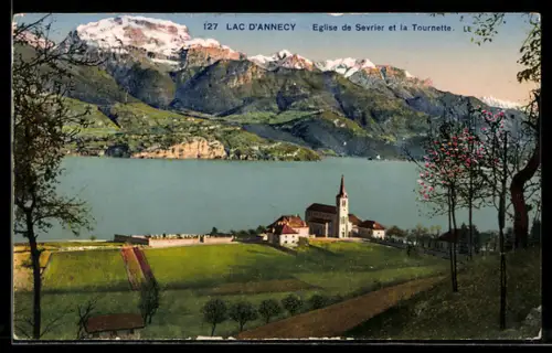 AK Sevrier /Lac d`Annecy, Eglise et la Tournette