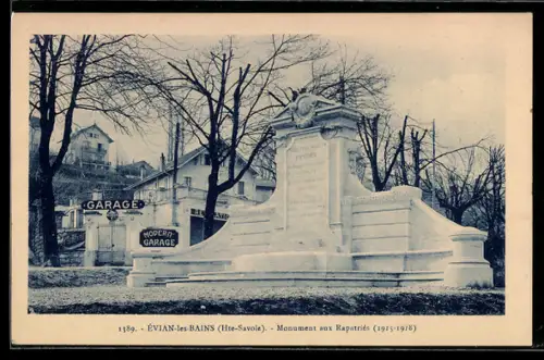 AK Évian-les-Bains /Hte-Savoie, Monument aux Rapatriés