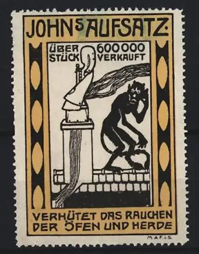 Reklamemarke John`s Aufsatz, Verhütet das Rauchen der Herde