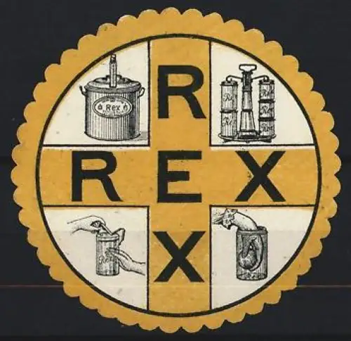 Reklamemarke Rex, Einmachgläser und Zubehör, Konservierungssymbole