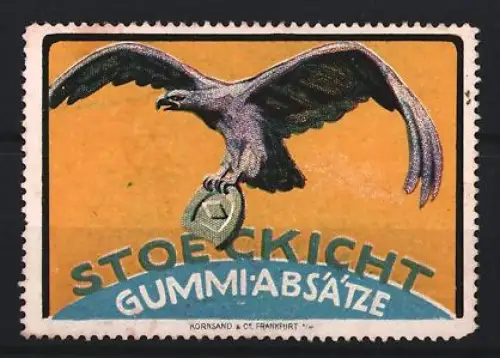 Reklamemarke STOECKICHT Gummi-Absätze, Adler mit Absatz