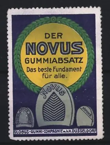 Reklamemarke Düsseldorf, Der Novus Gummiabsatz, Schuhsohlen