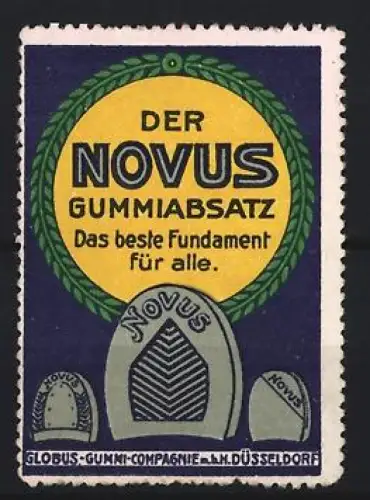 Reklamemarke Düsseldorf, Globus-Gummi-Compagnie, Der Novus Gummiabsatz, Gummiabsatz-Symbol