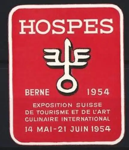 Reklamemarke Berne, Exposition Suisse de Tourisme 1954